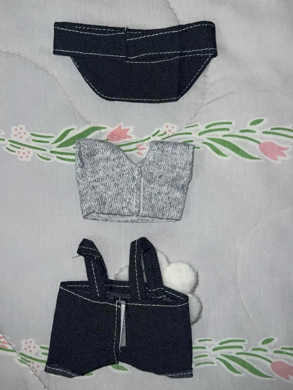 Denim labubu set.